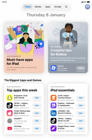 Press the search icon. Press the search icon.