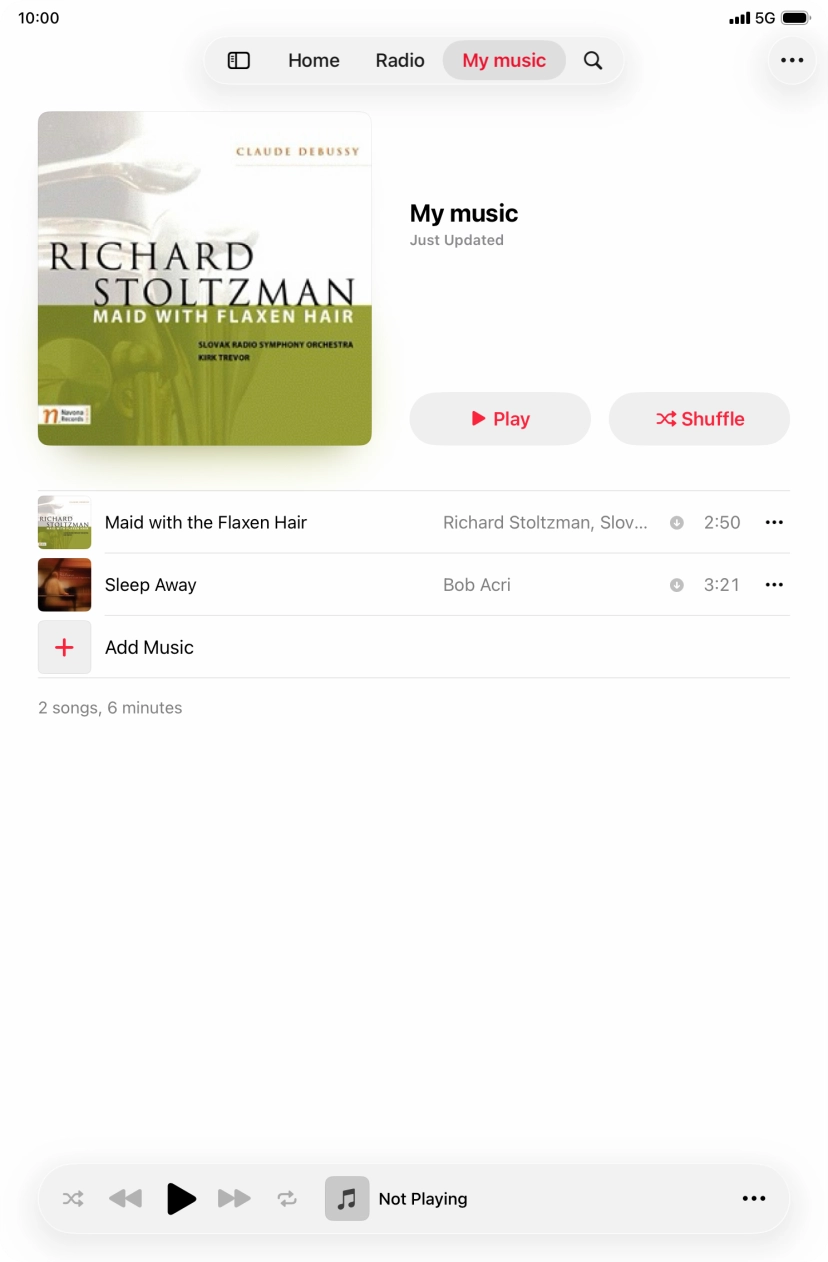 Go to the required category or playlist and press the required audio file.