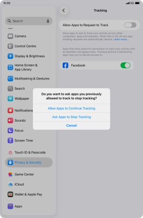 If you turn off the function, press the required setting.