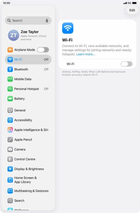 Press the indicator next to 