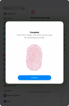 Press Continue. If you haven't previously selected a lock code, key in a code of your own choice twice. Press Continue. If you haven't previously selected a lock code, key in a code of your own choice twice.