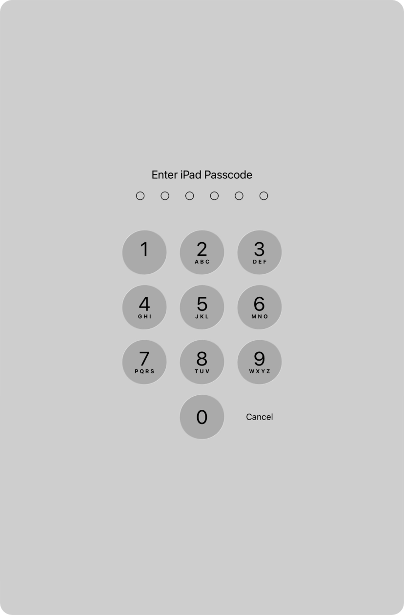 Use the lock code you created.