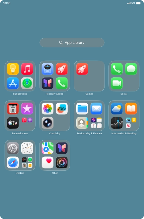 Press the required app. Press the required app.