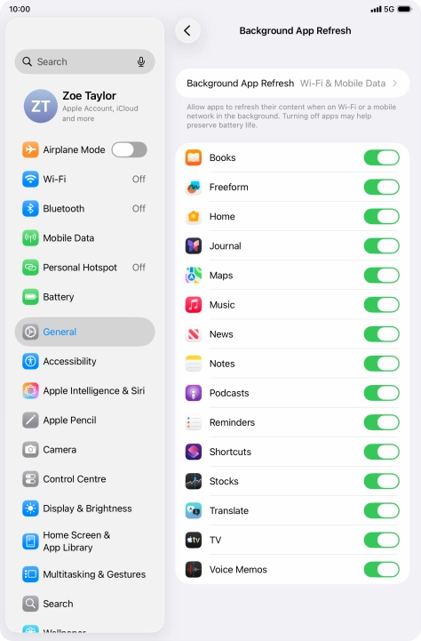 Press Background App Refresh. Press Background App Refresh.