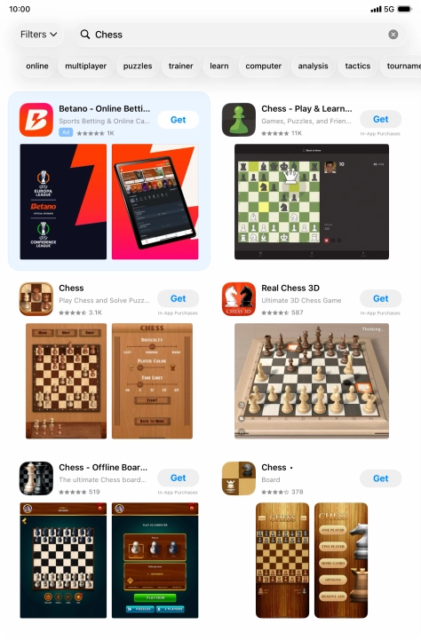 Press the required app. Press the required app.