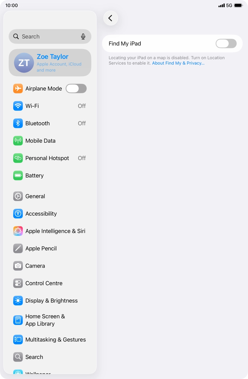 Press the indicator next to 