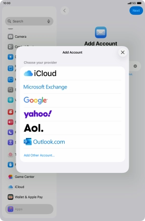 Press Add Other Account.... Press Add Other Account....