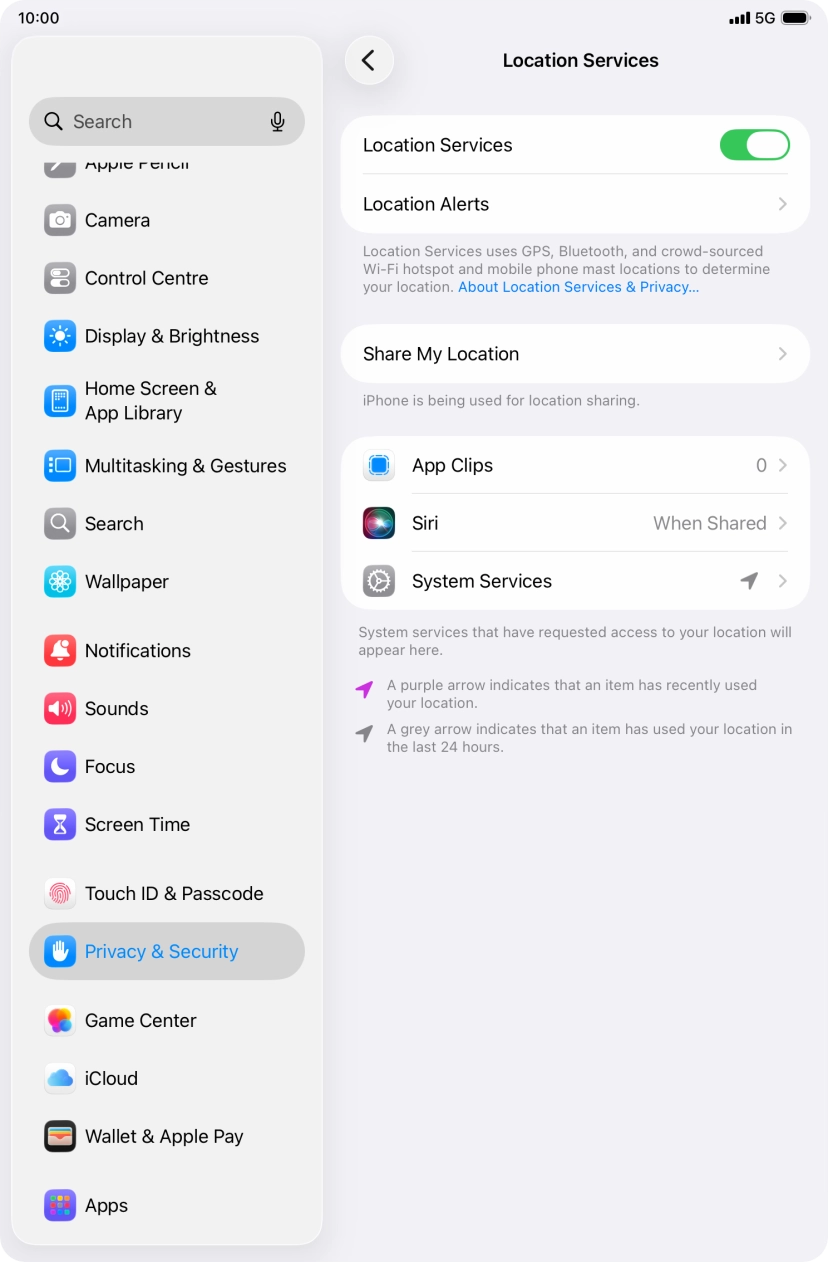 Press the required app.