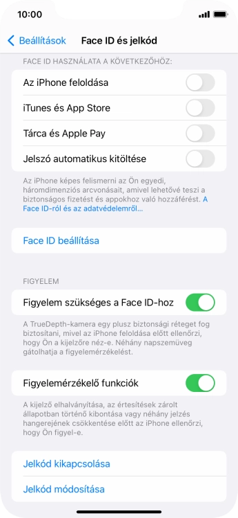 Válaszd a Jelkód kikapcsolása lehetőséget, és írd be a képernyőzárkódot.