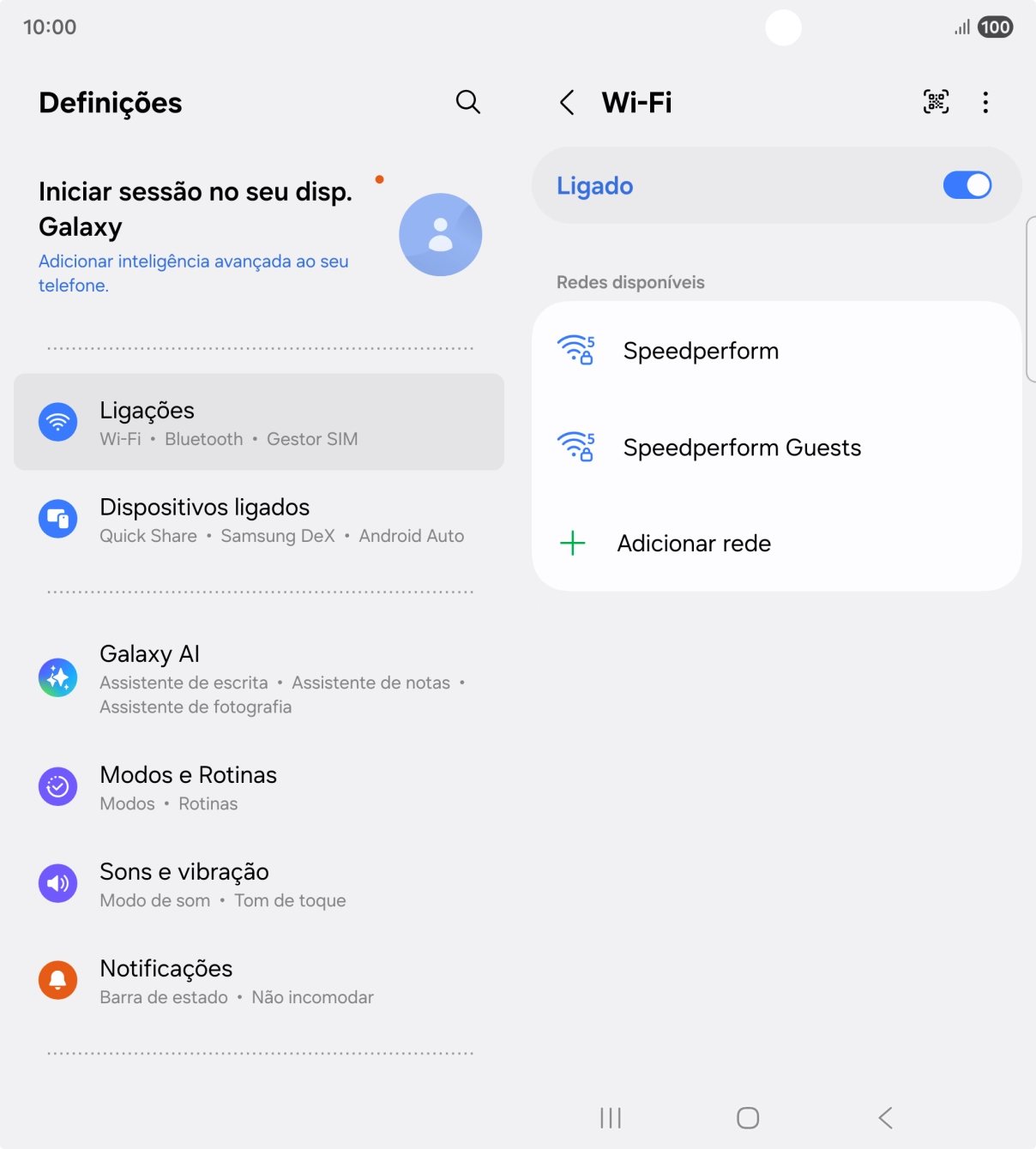 Prima a rede Wi-Fi pretendida.