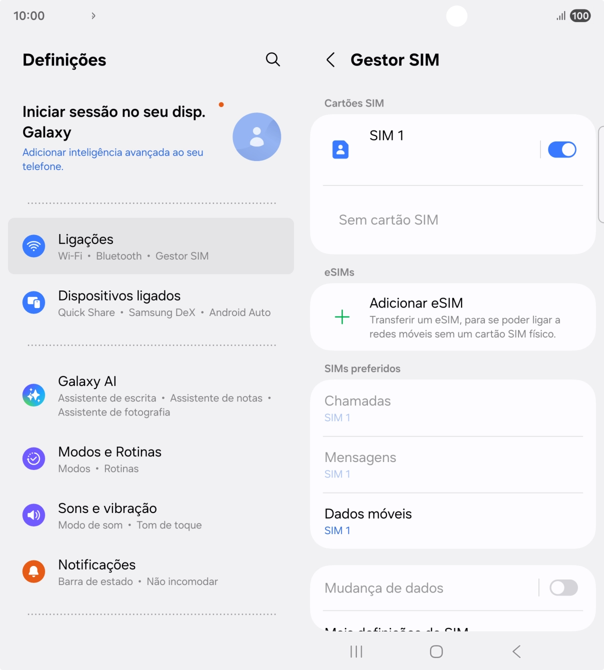 Prima Adicionar eSIM.