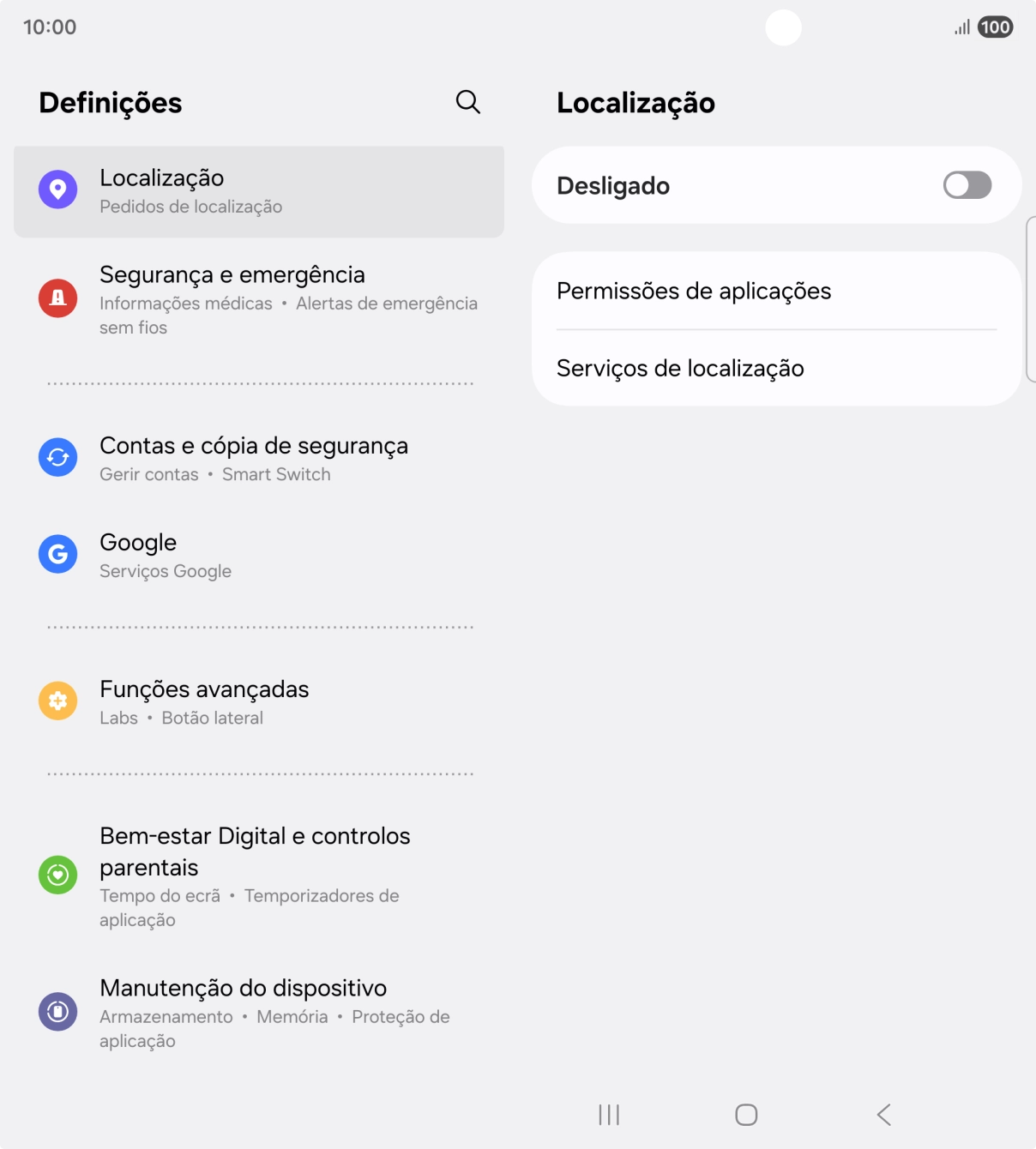 Prima o indicador para ativar ou desativar a função.