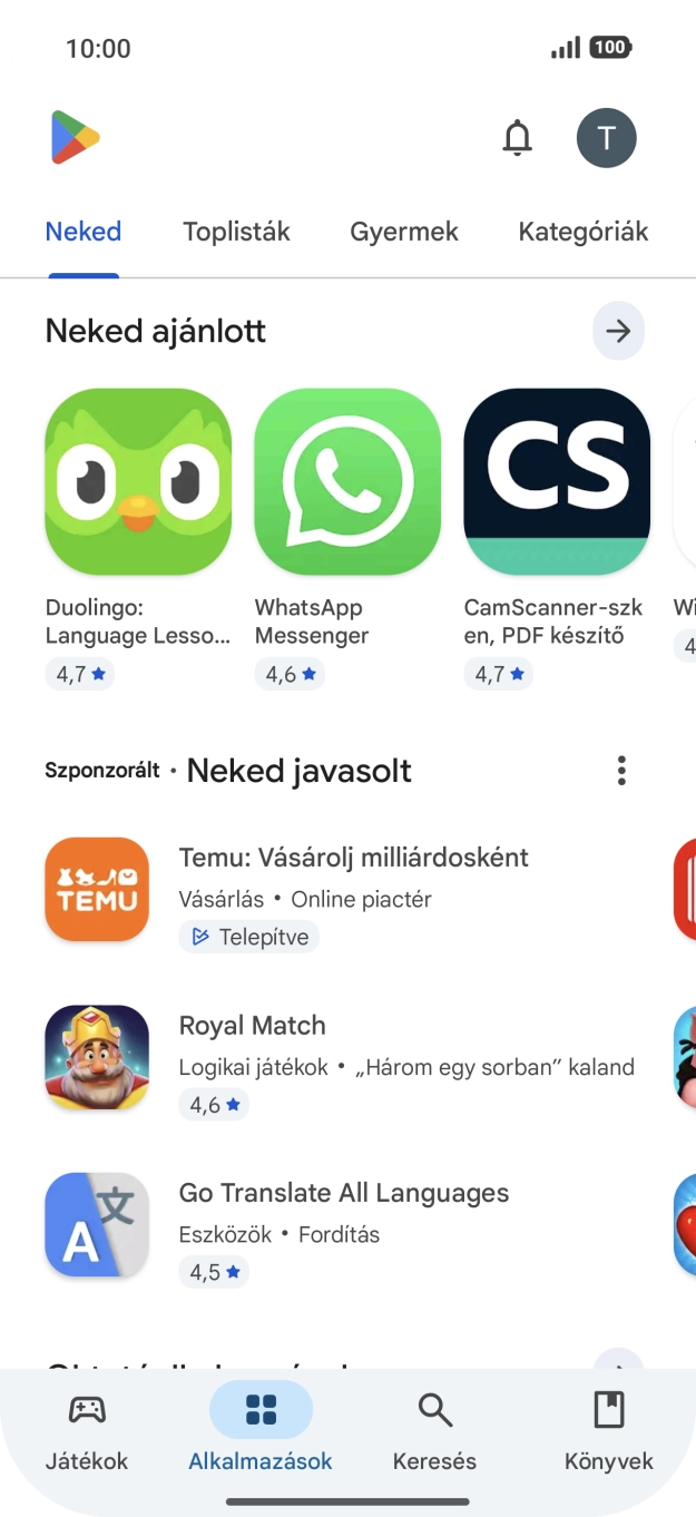 Válaszd a Keresés lehetőséget.