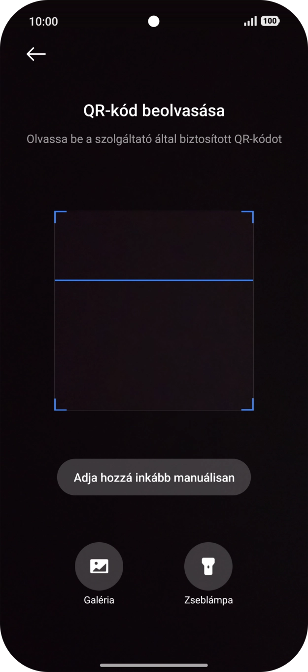 Helyezd az elküldött QR-kódot a telefon kameráján látható kereten belülre a kód beszkenneléséhez.