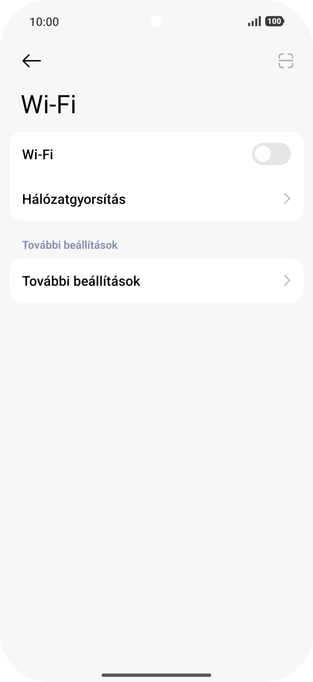 Kattints a „Wi-Fi” melletti csúszkára a funkció bekapcsolásához.