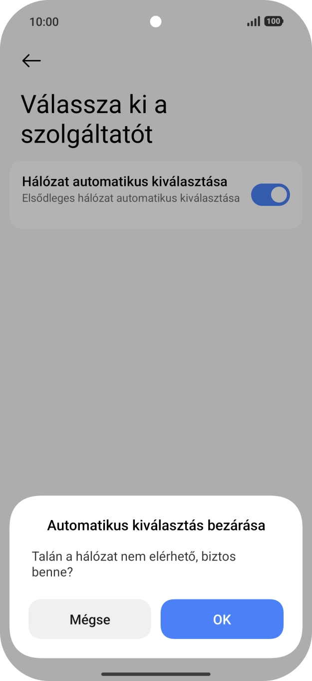 Válaszd az OK lehetőséget.