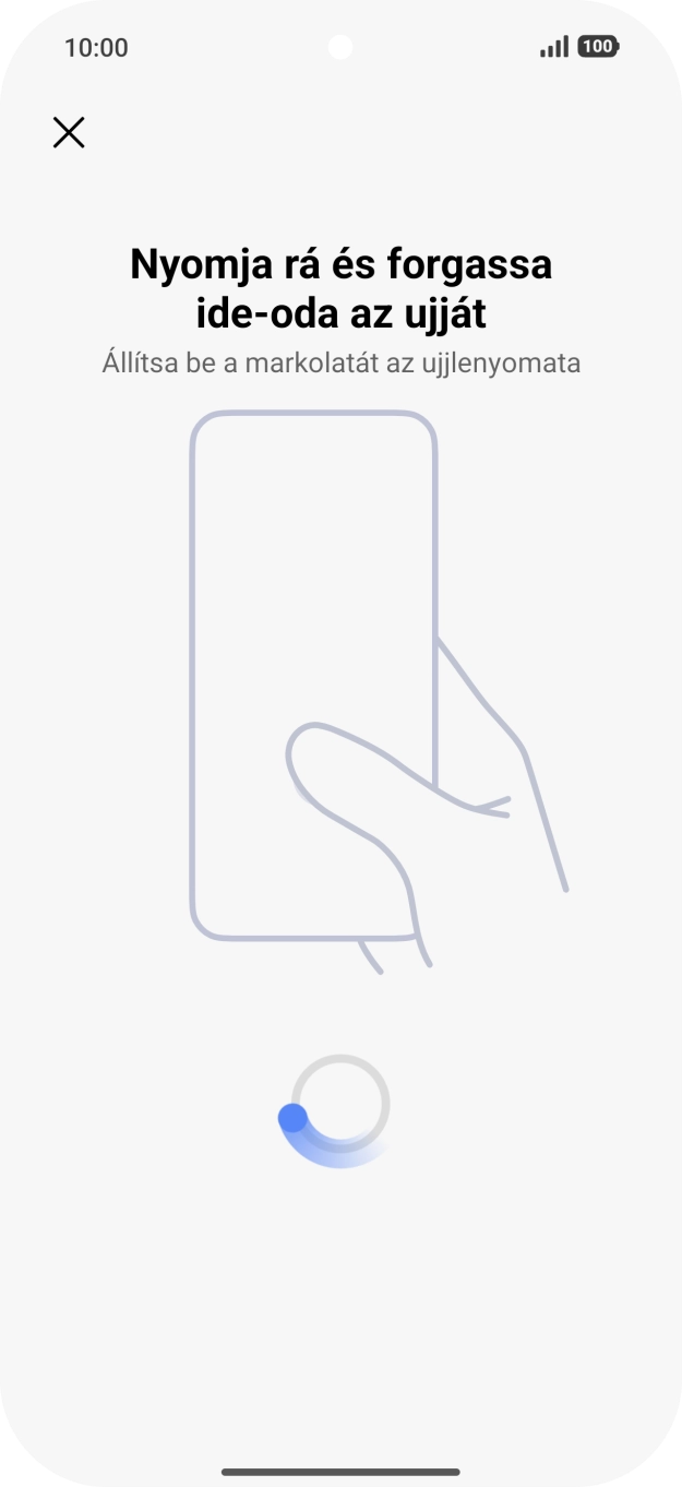 Kövesd a kijelzőn megjelenő utasításokat képernyőzár létrehozásához ujjlenyomattal.