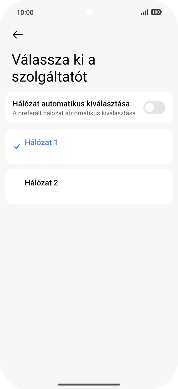 Válaszd ki a kívánt hálózatot.