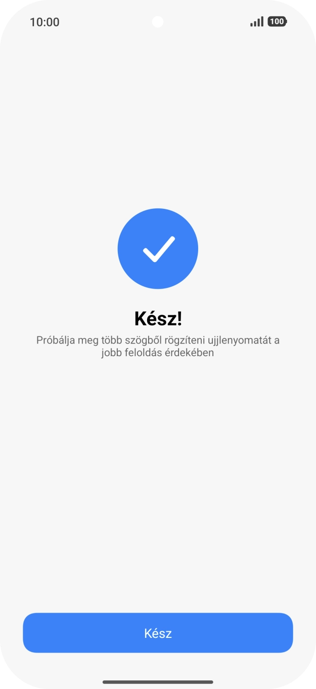 Válaszd a Kész lehetőséget.