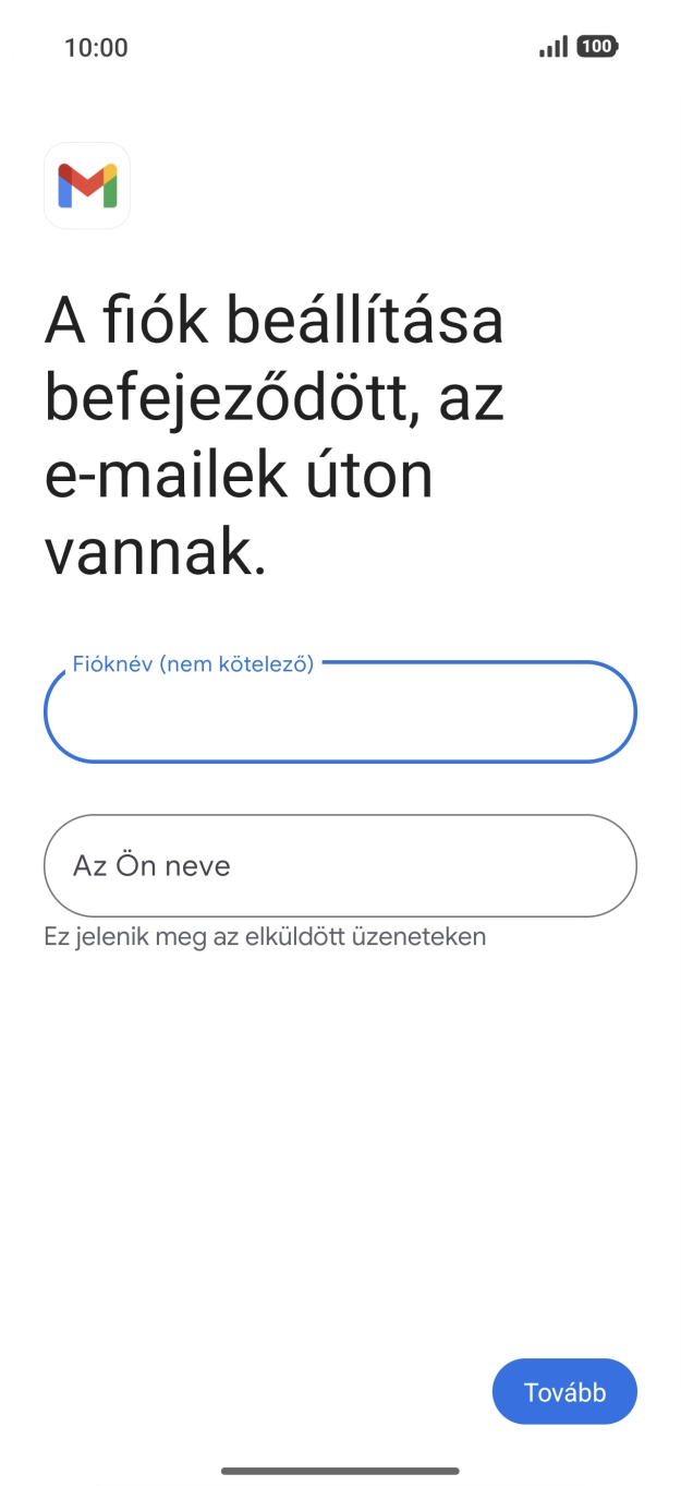 Kattints Az Ön neve mezőre, és írd be a kívánt küldőnevet.