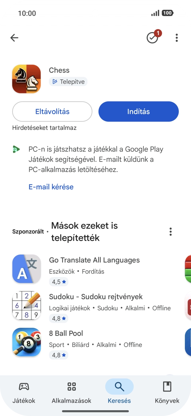 Húzd az ujjad felfelé a kijelző aljáról, hogy visszatérj a kezdőképernyőhöz.