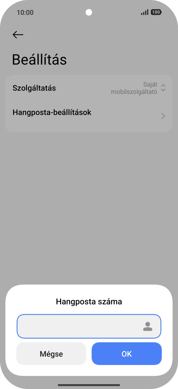 Írd be azt, hogy +36709090999, és válaszd az OK lehetőséget.