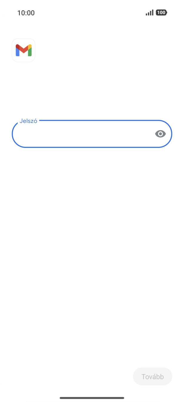 Kattints a „Jelszó” alatti mezőre, és írd be az e-mail-fiókodhoz tartozó jelszót.