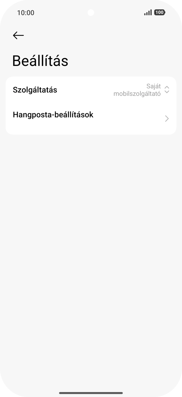 Válaszd a Hangposta-beállítások lehetőséget.