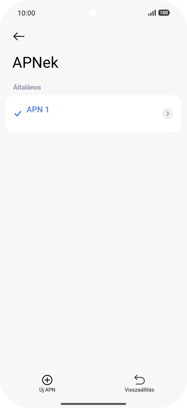 Válaszd az Új APN lehetőséget.