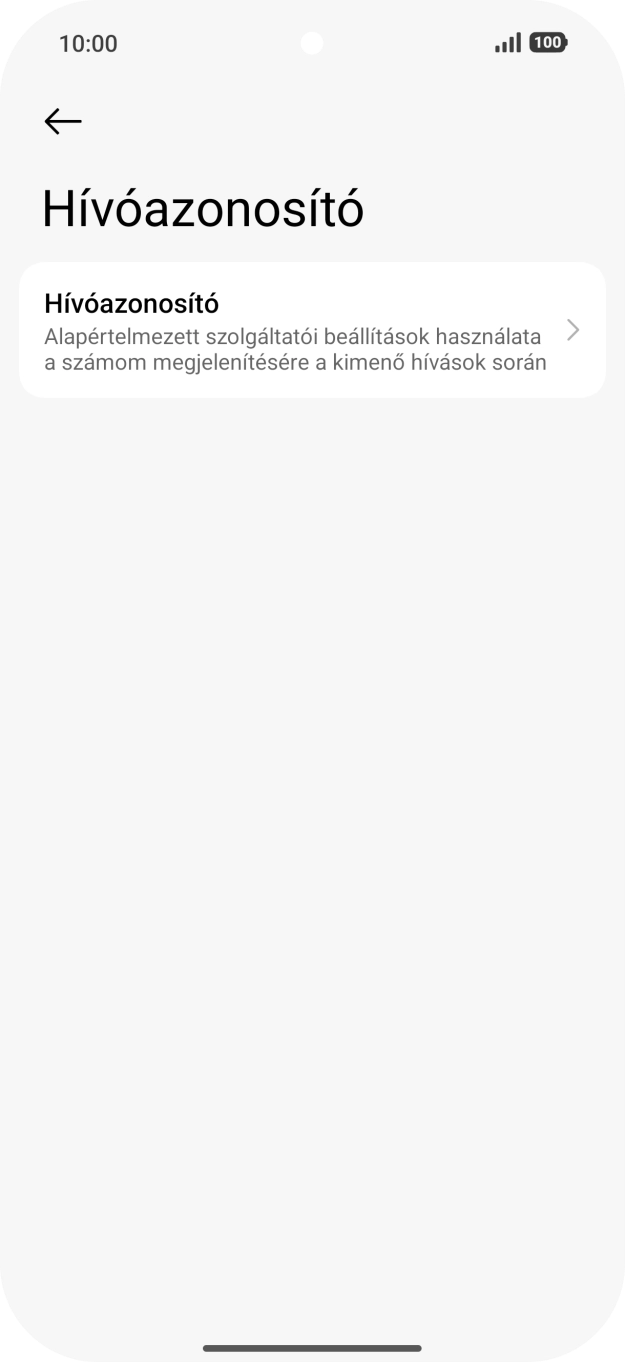 Válaszd a Hívóazonosító lehetőséget.