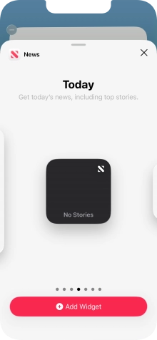 Slide your finger right or left on the screen to select the required widget size.