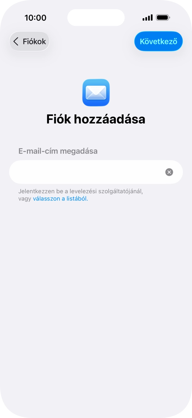 Válaszd a Következő lehetőséget.