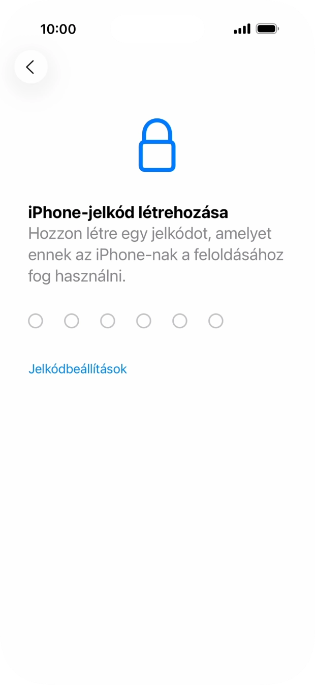 Válaszd a Jelkódbeállítások lehetőséget. Válaszd a Jelkódbeállítások lehetőséget.