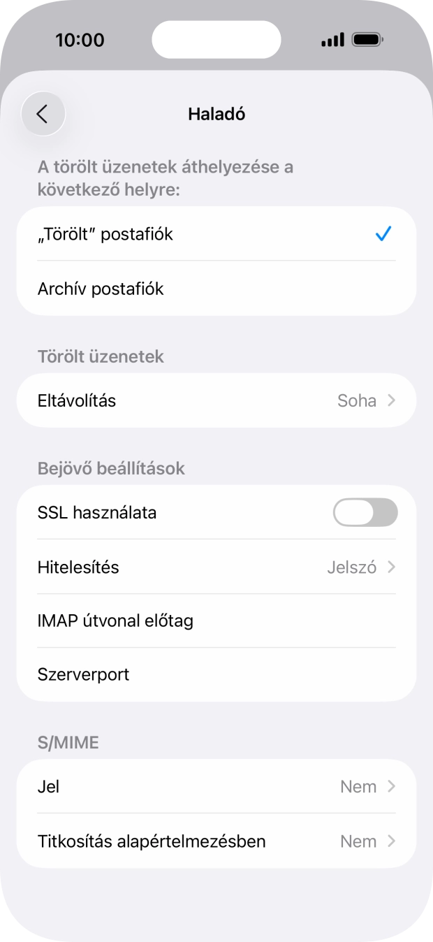 Kattints az „SSL használata” melletti csúszkára a funkció bekapcsolásához.