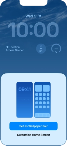 To use the same colour theme on the home screen, press Set as Wallpaper Pair.