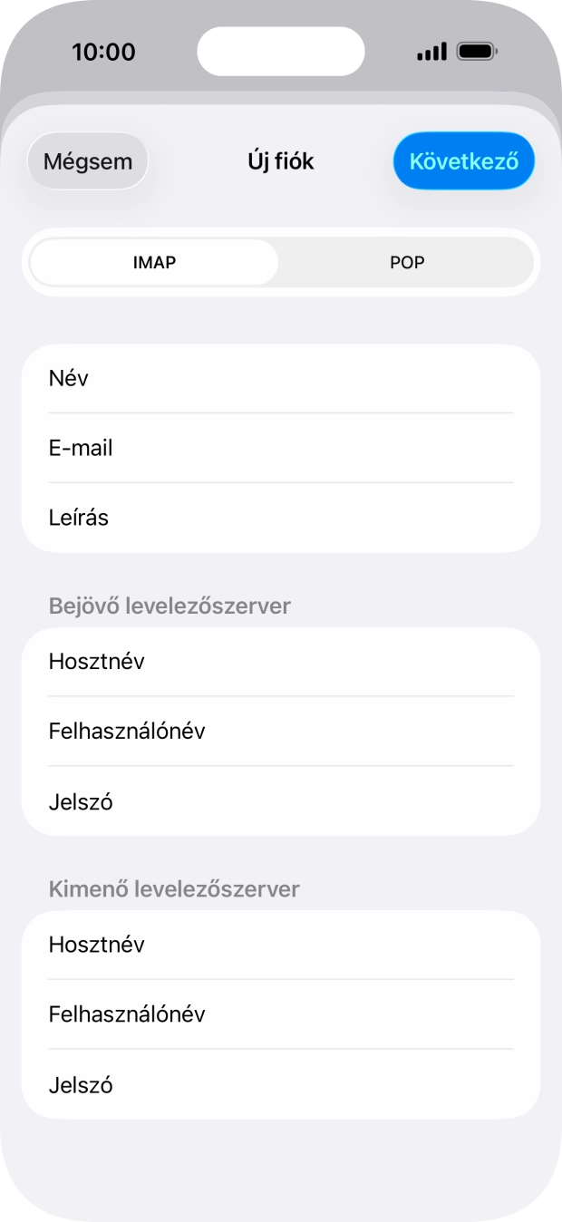 Válaszd a Következő lehetőséget.