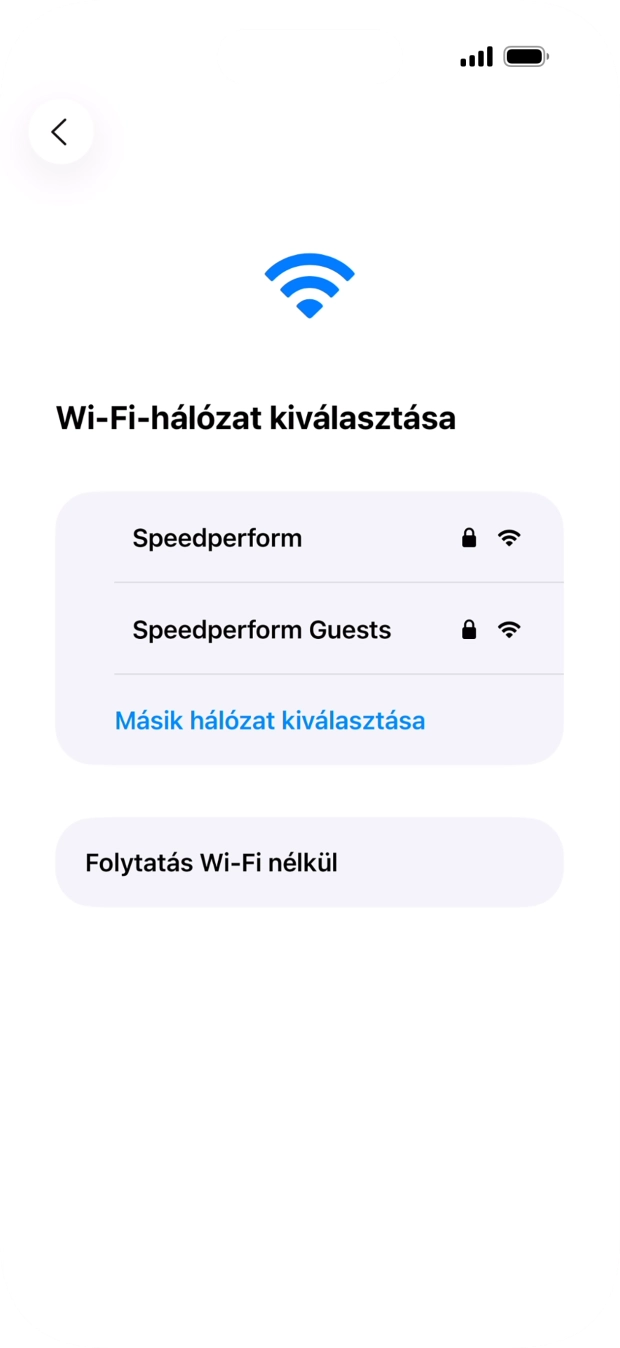 Válaszd ki a kívánt Wi-Fi hálózatot. Válaszd ki a kívánt Wi-Fi hálózatot.