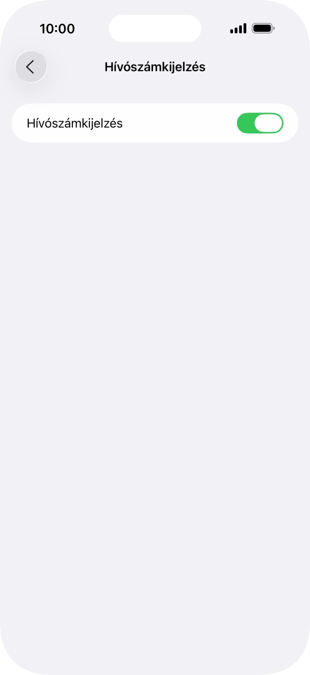 Kattints a „Hívószámkijelzés” melletti csúszkára a funkció be- vagy kikapcsolásához. Kattints a „Hívószámkijelzés” melletti csúszkára a funkció be- vagy kikapcsolásához.