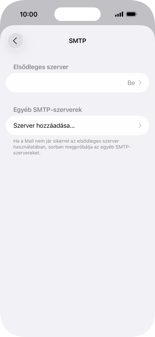 Kattints az „Elsődleges szerver” alatti mezőre.