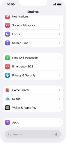 Press Face ID & Passcode.