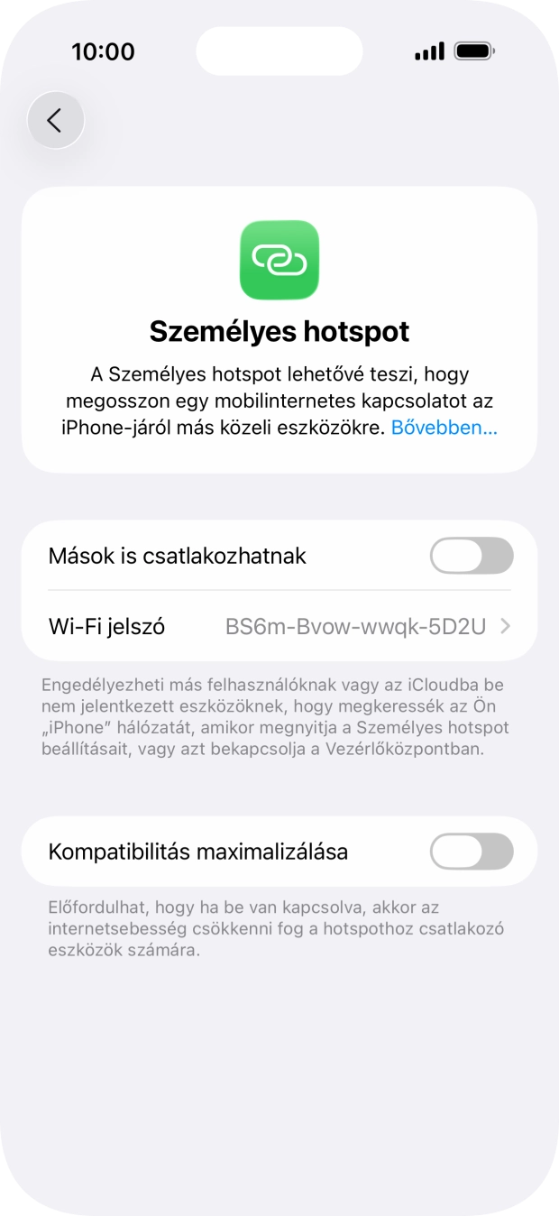Kattints a Wi-Fi jelszó mezőre, és írd be a kívánt jelszót.