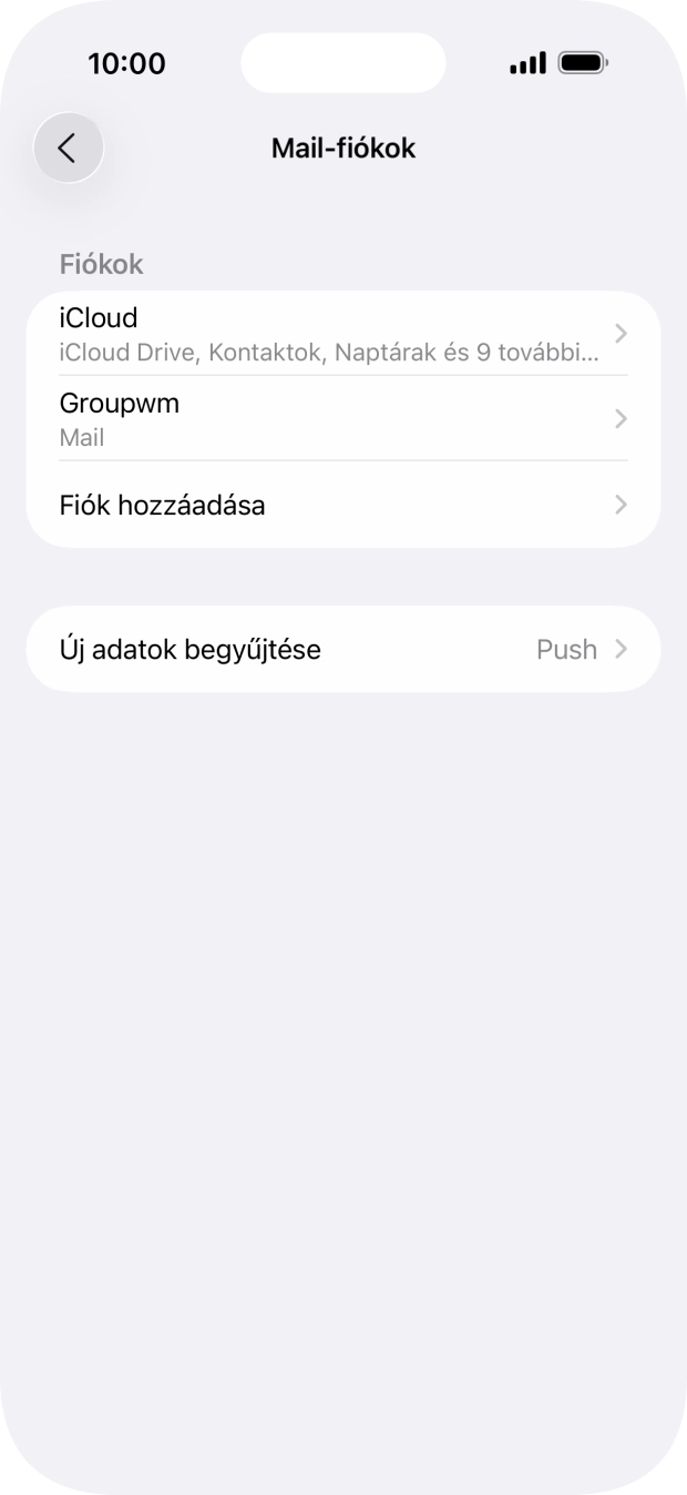 Kattints az imént létrehozott e-mail-fiók nevére.