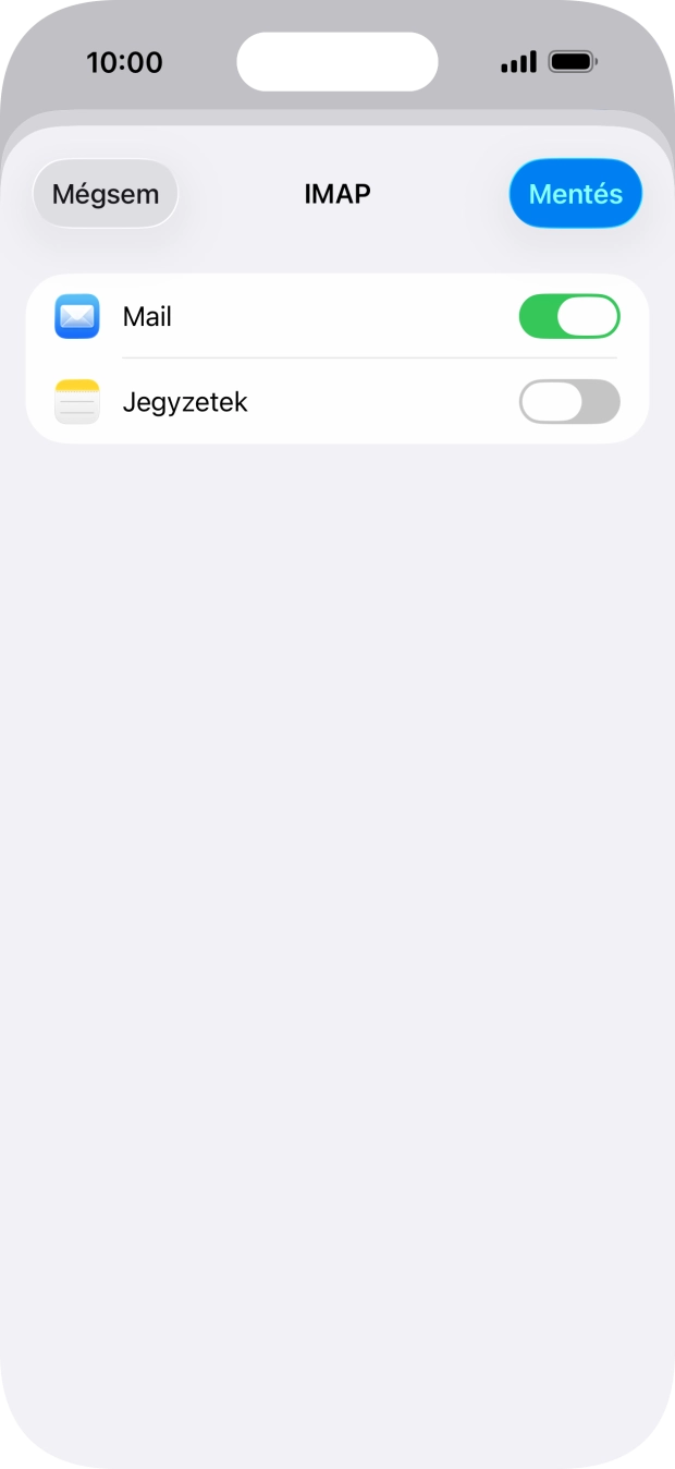 Válaszd a Mentés lehetőséget. Beállította a rendszer az e-mail-fiókodat. Amennyiben további beállításokat kívánsz alkalmazni a bejövő és kimenő szerverhez, az alábbi lépésekkel folytasd.