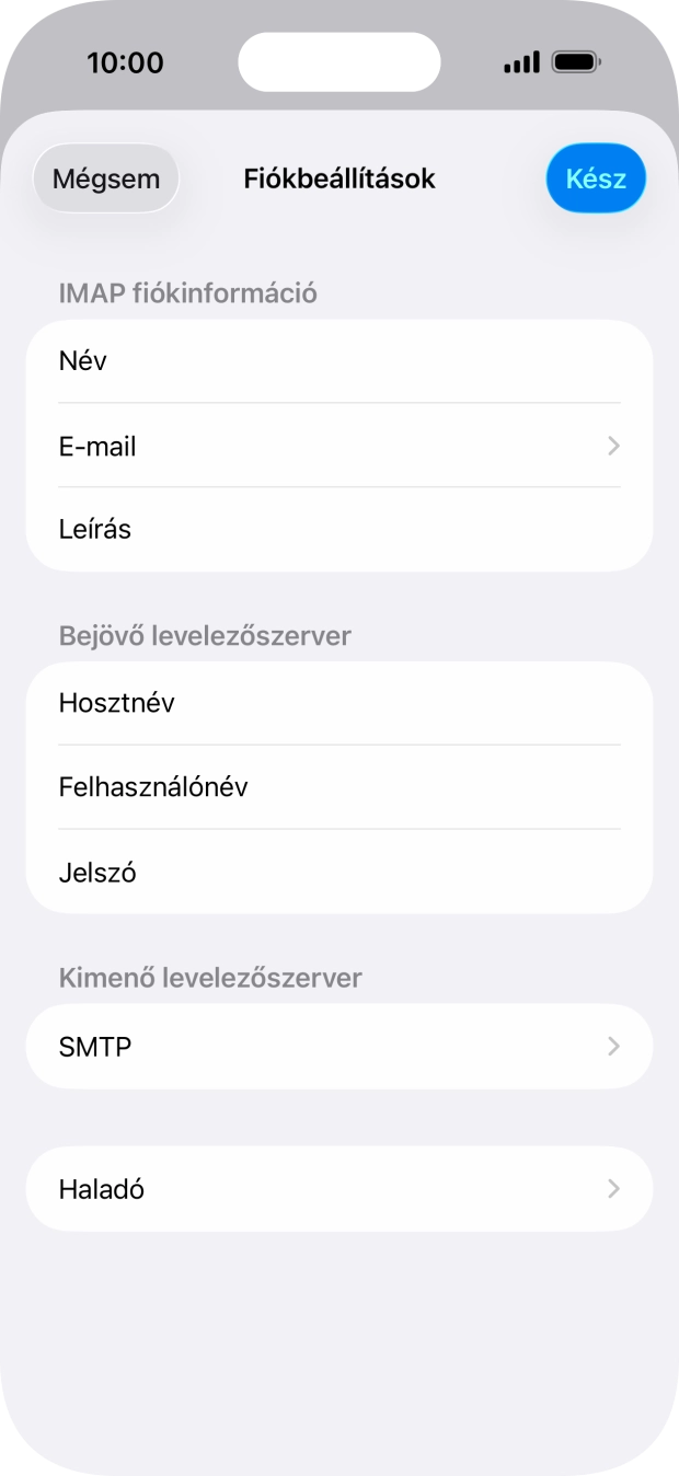 Válaszd az SMTP lehetőséget.