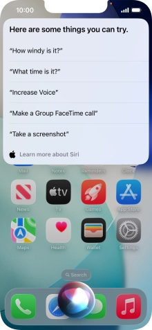 Say 'WHAT CAN I ASK' and press Learn more about Siri to see more examples.