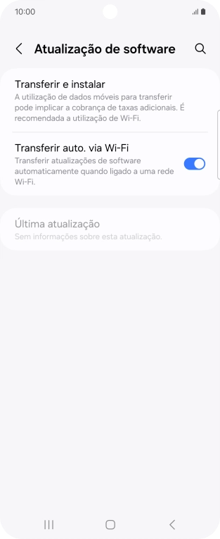 Prima Transferir e instalar. Se existir uma nova versão de software disponível, será agora indicado no ecrã. Siga as indicações no ecrã para atualizar o software do telefone.