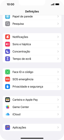Prima Face ID e código.
