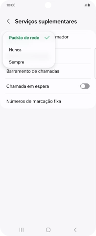 Prima Sempre para ativar a visualização do seu número.