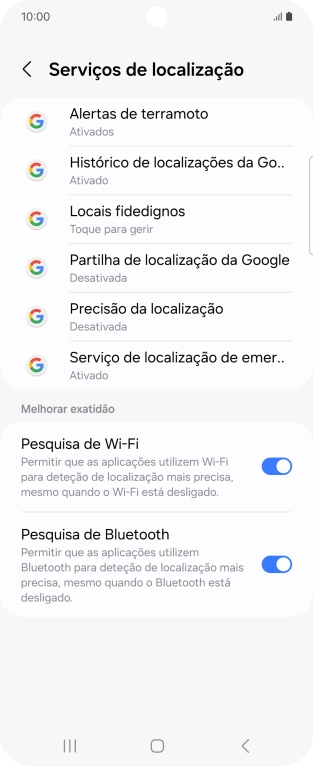 Prima Precisão da localização.