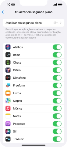 Prima Atualizar em segundo plano.